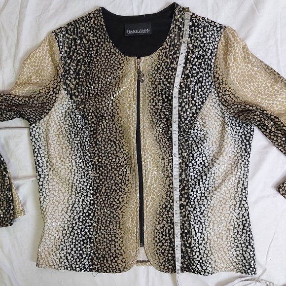 Frank Lyman Design Black and Cream Sparkly Blazer, size 10 - Picture 6 of 7